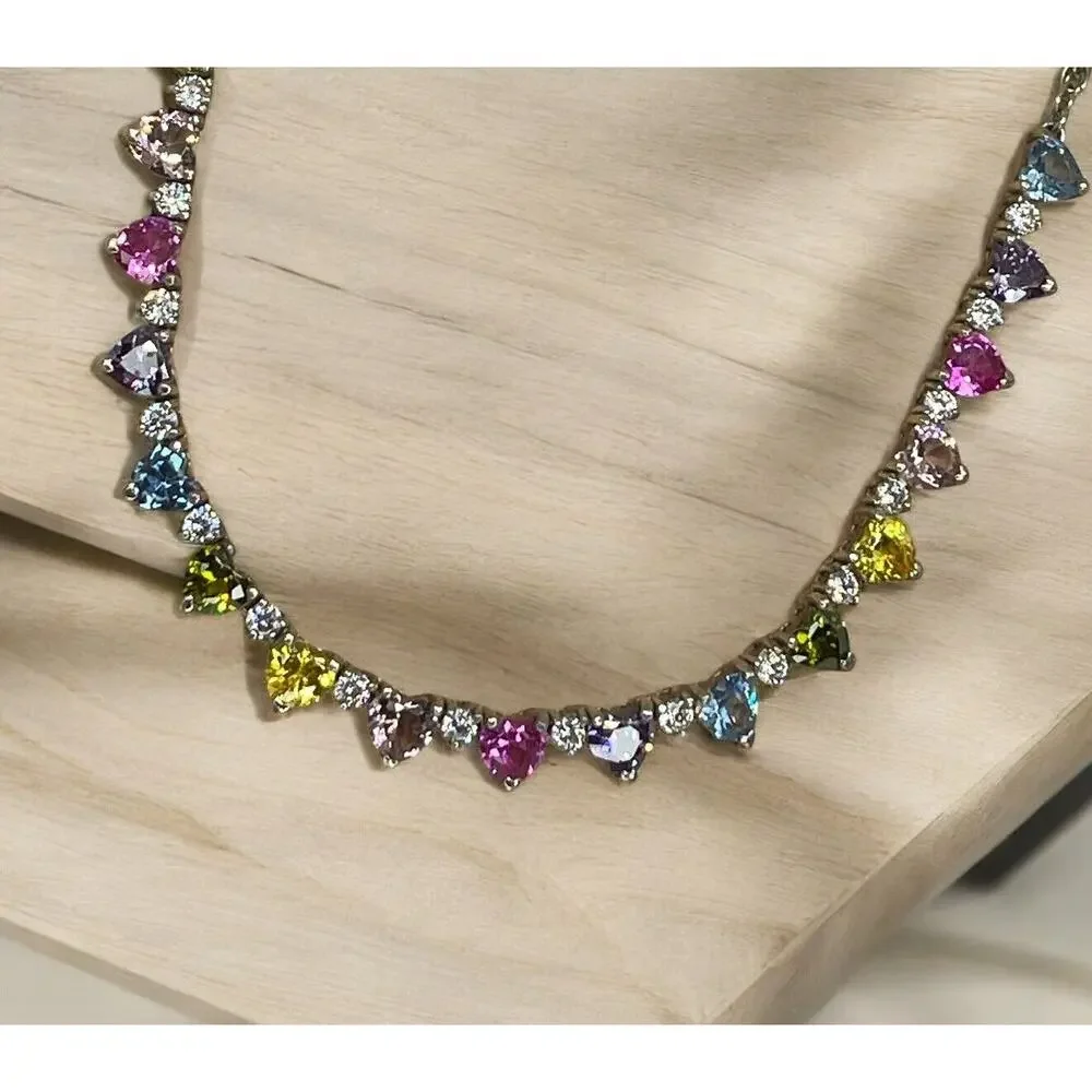 Sterling Silver 'Endless Love' Heart Necklace Stunning Fashion Trendy Glam NEW